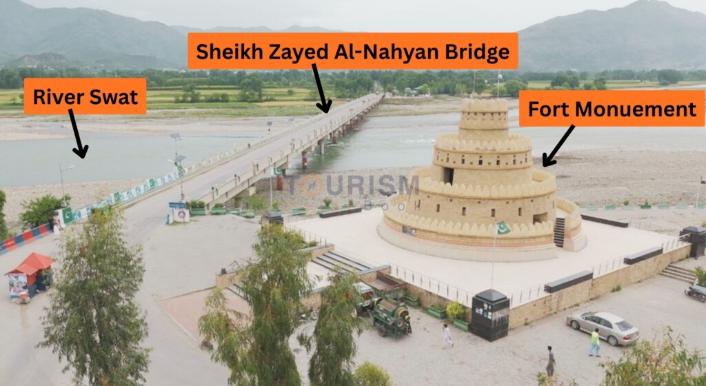 Sheikh Zayed Al-Nahyan Bridge over Swat River – modern infrastructure in scenic Swat Valley