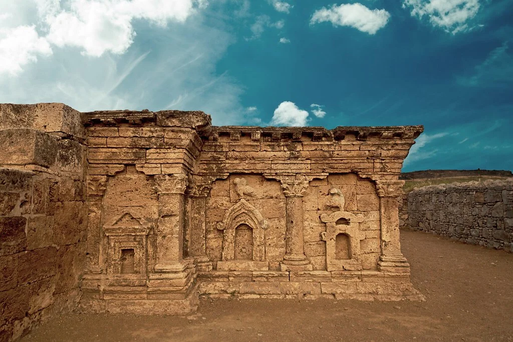 Sirkap ruins in Taxila Pakistan featuring ancient streets and archaeological remains from the Gandhara Civilization.