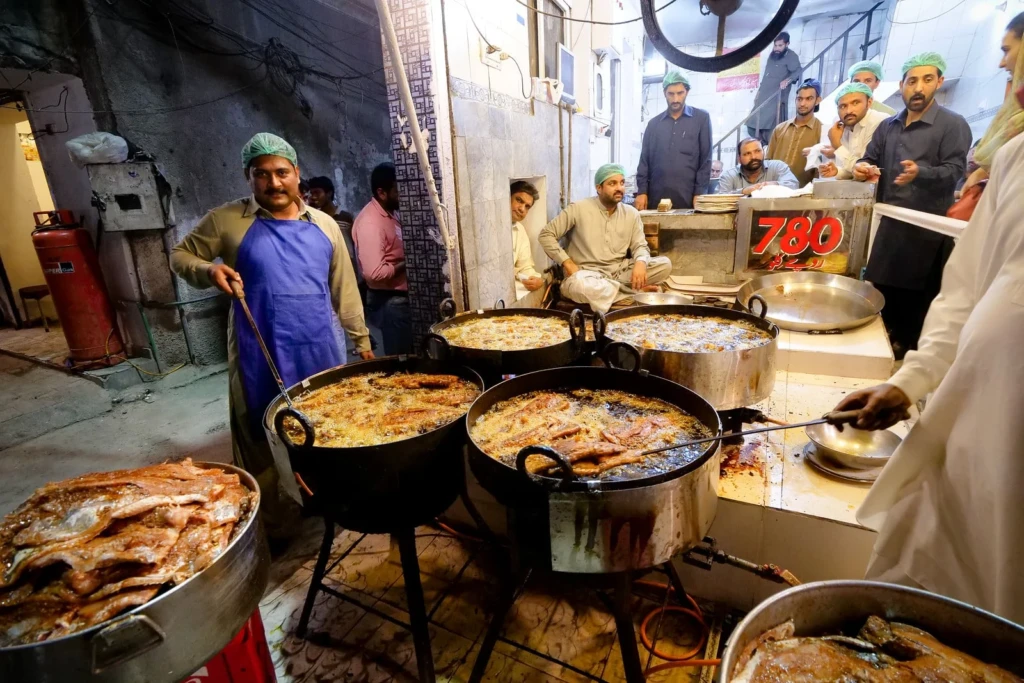 Famous food in Lahore featuring traditional dishes and street food