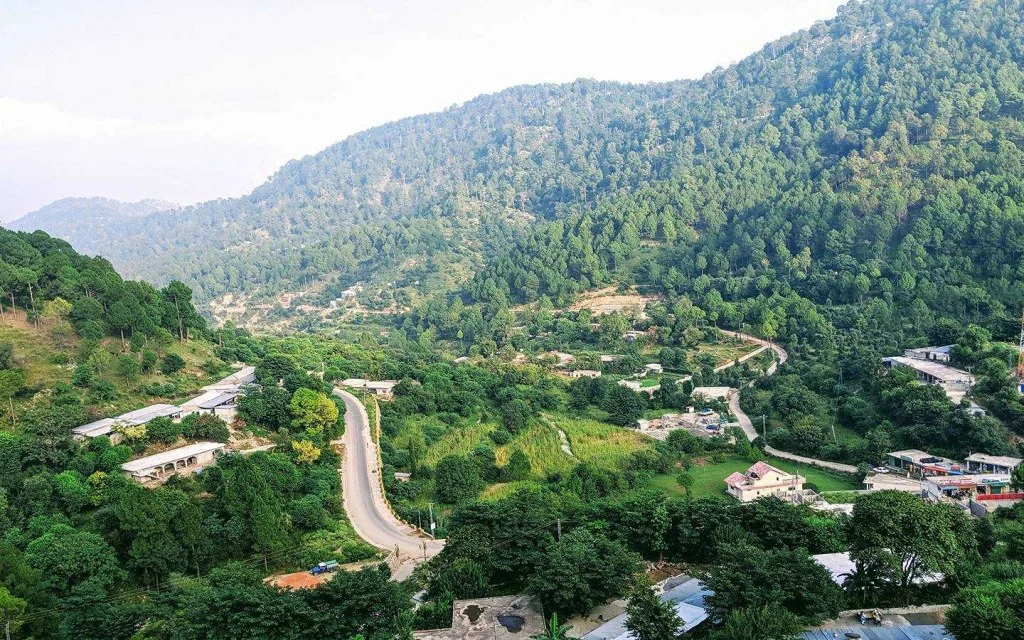 Panoramic view of Pir Sohawa in the Margalla Hills overlooking Islamabad